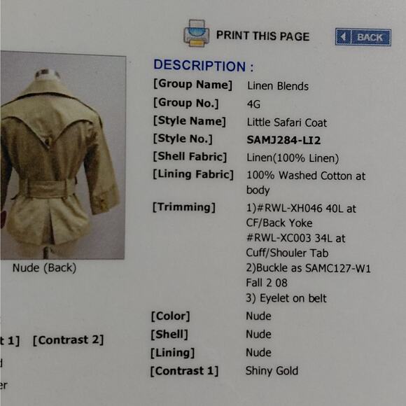 Blanc Noir Womens Cropped Linen Safari Trench Coat Size Small Beige Jacket NWT - Picture 9 of 11